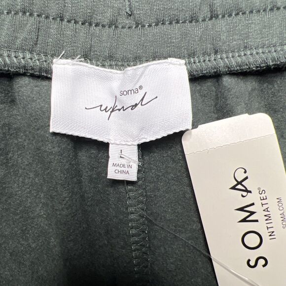 2pc Set Soma Weekend Lounge Set NWT Large Cardigan Jogger Green Stretch Soft - Picture 12 of 16